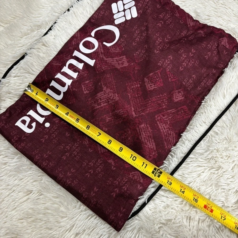 Columbia Unisex Burgundy Abstract print Drawstring Backpack